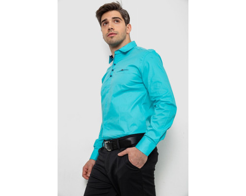Сорочка чоловіча, колір бірюзовий, 214R7158