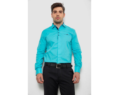 Сорочка чоловіча, колір бірюзовий, 214R7158