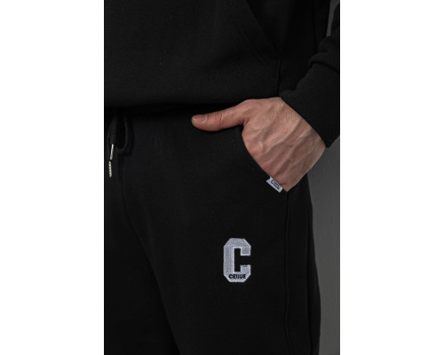 Спортивні штани чоловічі на флісі, колір чорний, 129RA9995