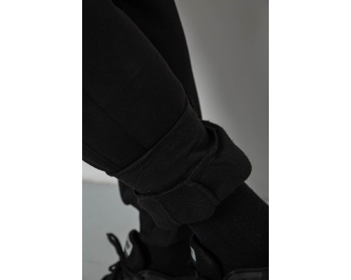 Спортивні штани чоловічі на флісі, колір чорний, 129RA9995