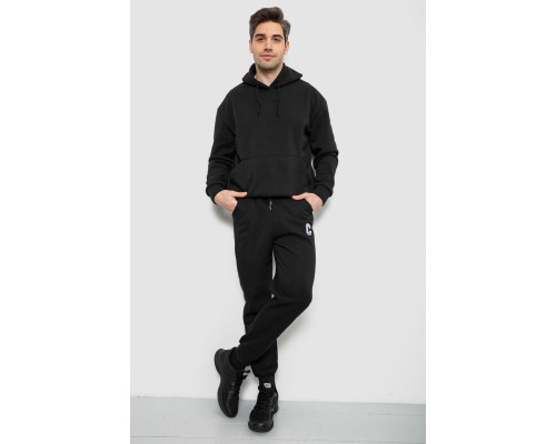 Спортивні штани чоловічі на флісі, колір чорний, 129RA9995