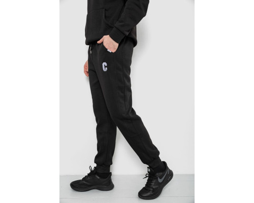 Спортивні штани чоловічі на флісі, колір чорний, 129RA9995