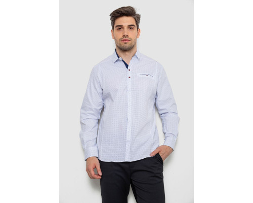 Сорочка чоловіча з принтом, колір білий, 214R7172