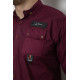 Сорочка чоловіча однотонна з принтом, колір бордовий, 186R01