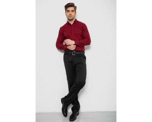 Сорочка чоловіча з принтом, колір бордовий, 214R7365-1