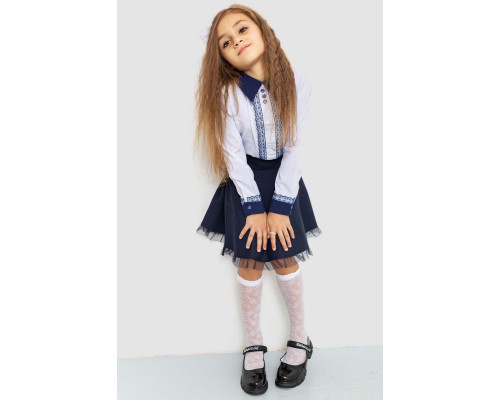 Блузка ошатна для дівчаток, колір біло-синій, 172R205-5