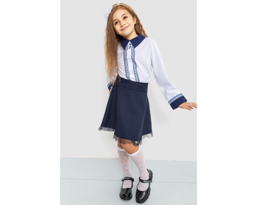 Блузка ошатна для дівчаток, колір біло-синій, 172R205-5