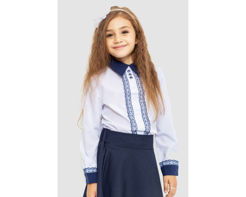 Блузка ошатна для дівчаток, колір біло-синій, 172R205-5