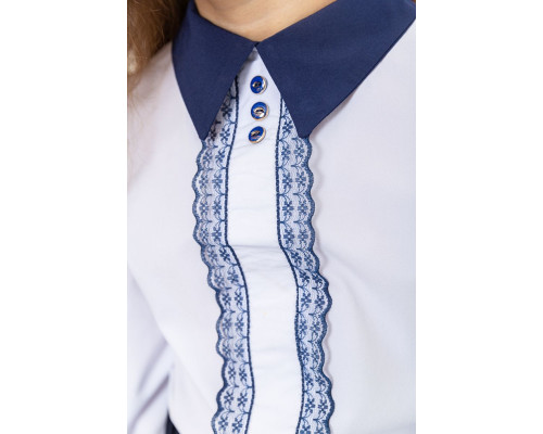 Блузка ошатна для дівчаток, колір біло-синій, 172R205-5