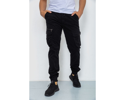 Штани карго чоловічі, колір чорний, 244R2073