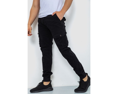 Штани карго чоловічі, колір чорний, 244R2073