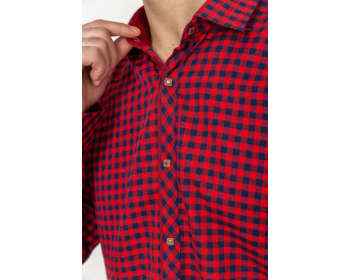 Сорочка чоловіча в клітинку байкова, колір червоно-синій, 214R16-33-164
