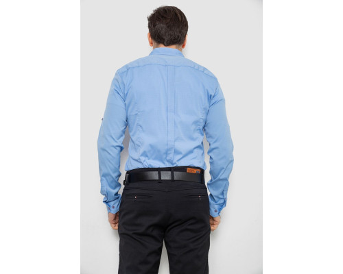 Сорочка чоловіча однотонна з принтом, колір блакитний, 186R6918-4