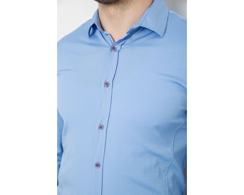 Сорочка чоловіча однотонна з принтом, колір блакитний, 186R6918-4