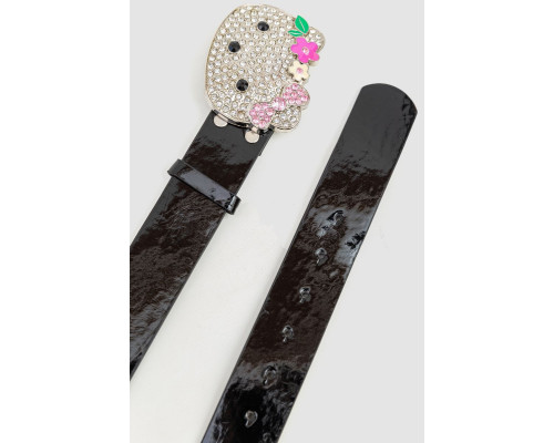 Ремінь жіночий лаковий, колір чорний, 196R4010G2