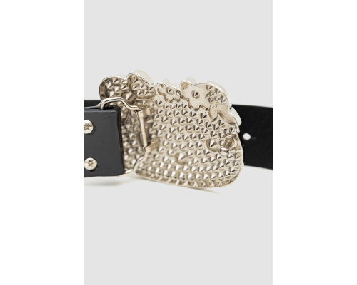 Ремінь жіночий лаковий, колір чорний, 196R4010G2