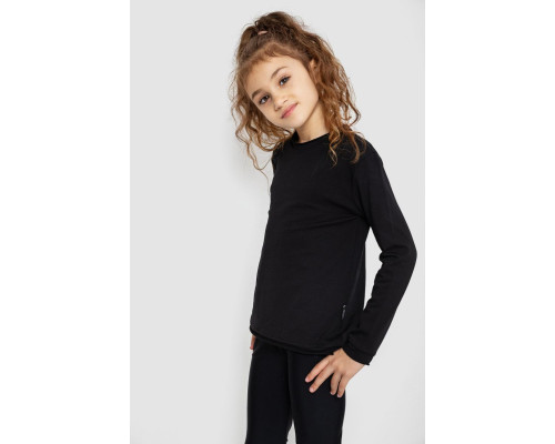 Лонгслів однотонний унісекс, колір чорний, 102R1532