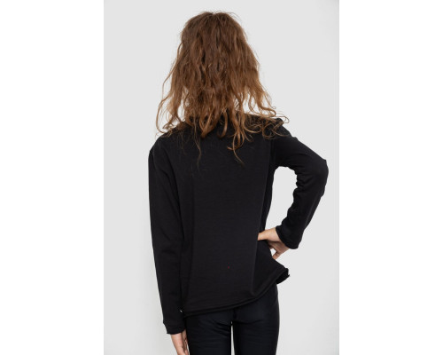 Лонгслів однотонний унісекс, колір чорний, 102R1532