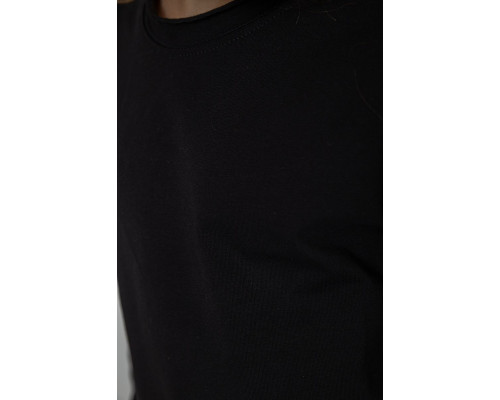 Лонгслів однотонний унісекс, колір чорний, 102R1532