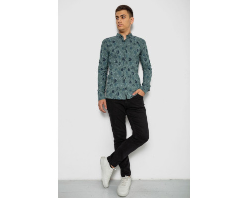 Сорочка чоловіча з принтом, колір оливковий, 214R812