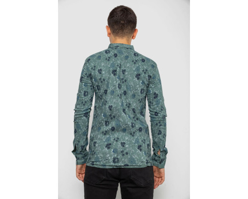 Сорочка чоловіча з принтом, колір оливковий, 214R812