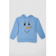 Худі дитячий на флісі з принтом Сніговик, колір блакитний, 102R1517