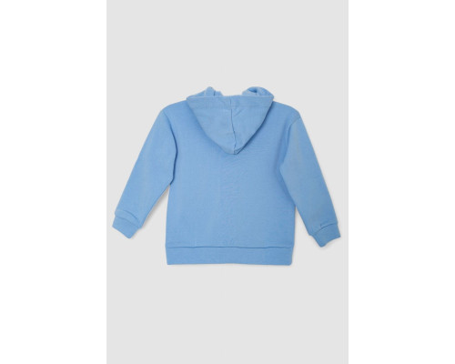 Худі дитячий на флісі з принтом Сніговик, колір блакитний, 102R1517
