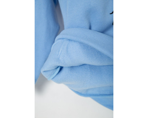 Худі дитячий на флісі з принтом Сніговик, колір блакитний, 102R1517