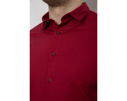 Сорочка чоловіча однотонна, колір бордовий, 186R2013