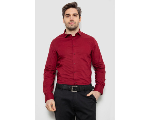 Сорочка чоловіча однотонна, колір бордовий, 186R2013