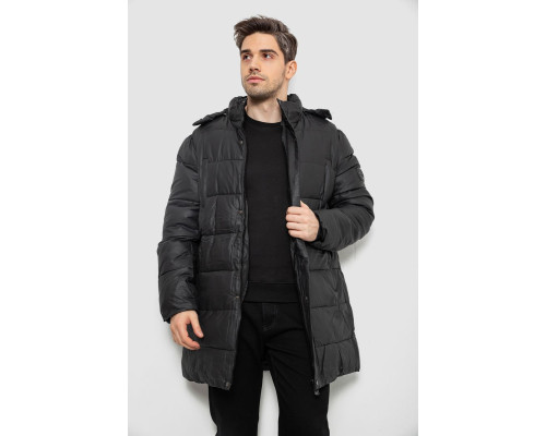 Куртка чоловіча зимова подовжена, колір чорний, 244RH76-10