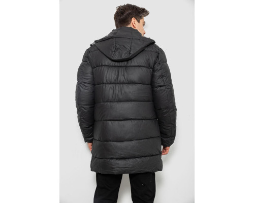 Куртка чоловіча зимова подовжена, колір чорний, 244RH76-10