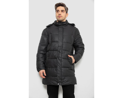 Куртка чоловіча зимова подовжена, колір чорний, 244RH76-10