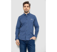 Сорочка чоловіча в клітку з принтом, колір синій, 186RM04