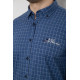 Сорочка чоловіча в клітку з принтом, колір синій, 186RM04