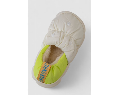 Капці дитячі домашні із задником, колір біло-салатовий, 243R2931