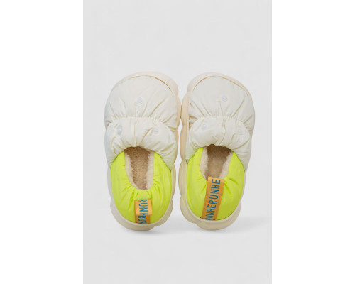 Капці дитячі домашні із задником, колір біло-салатовий, 243R2931
