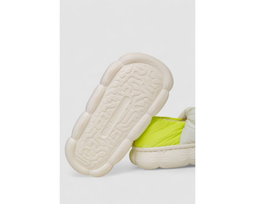 Капці дитячі домашні із задником, колір біло-салатовий, 243R2931