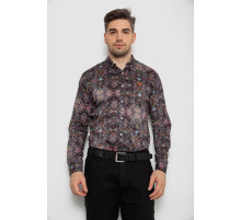 Сорочка чоловіча з принтом, колір коричневий, 214R2684