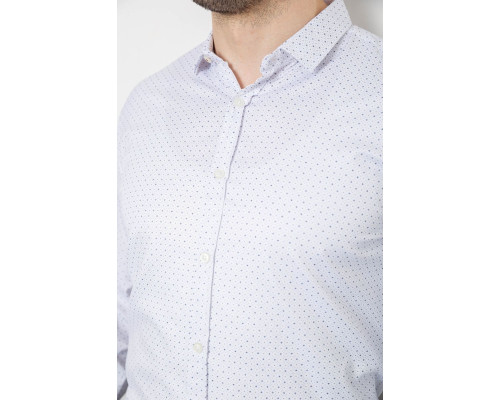 Сорочка чоловіча однотонна з принтом, колір білий, 186R2114