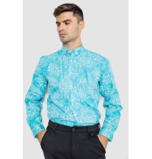 Сорочка чоловіча з принтом, колір блакитний, 247R115
