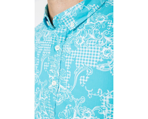 Сорочка чоловіча з принтом, колір блакитний, 247R115