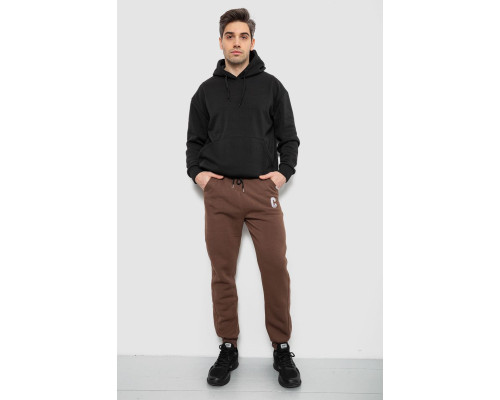 Спортивні штани чоловічі на флісі, колір коричневий, 129RA9995