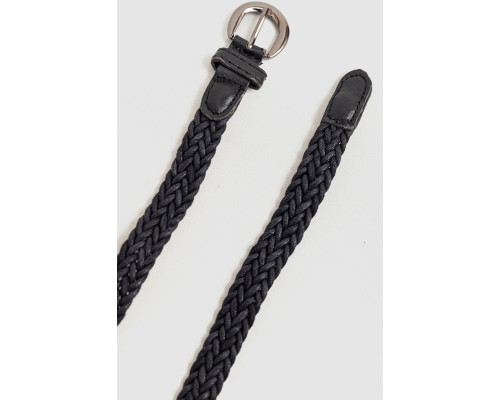 Ремінь жіночий плетений текстильний, колір чорний, 196R1010W3