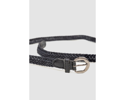 Ремінь жіночий плетений текстильний, колір чорний, 196R1010W3