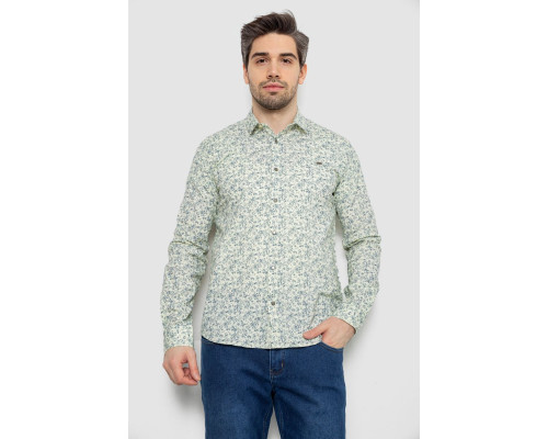 Сорочка чоловіча однотонна з принтом, колір жовтий, 186R2115