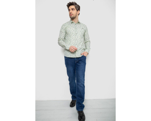 Сорочка чоловіча однотонна з принтом, колір жовтий, 186R2115