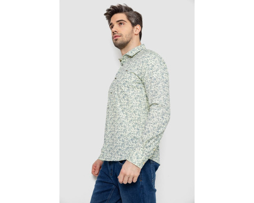 Сорочка чоловіча однотонна з принтом, колір жовтий, 186R2115