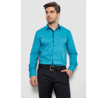 Сорочка чоловіча з принтом, колір бірюзовий, 214R7173