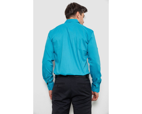 Сорочка чоловіча з принтом, колір бірюзовий, 214R7173